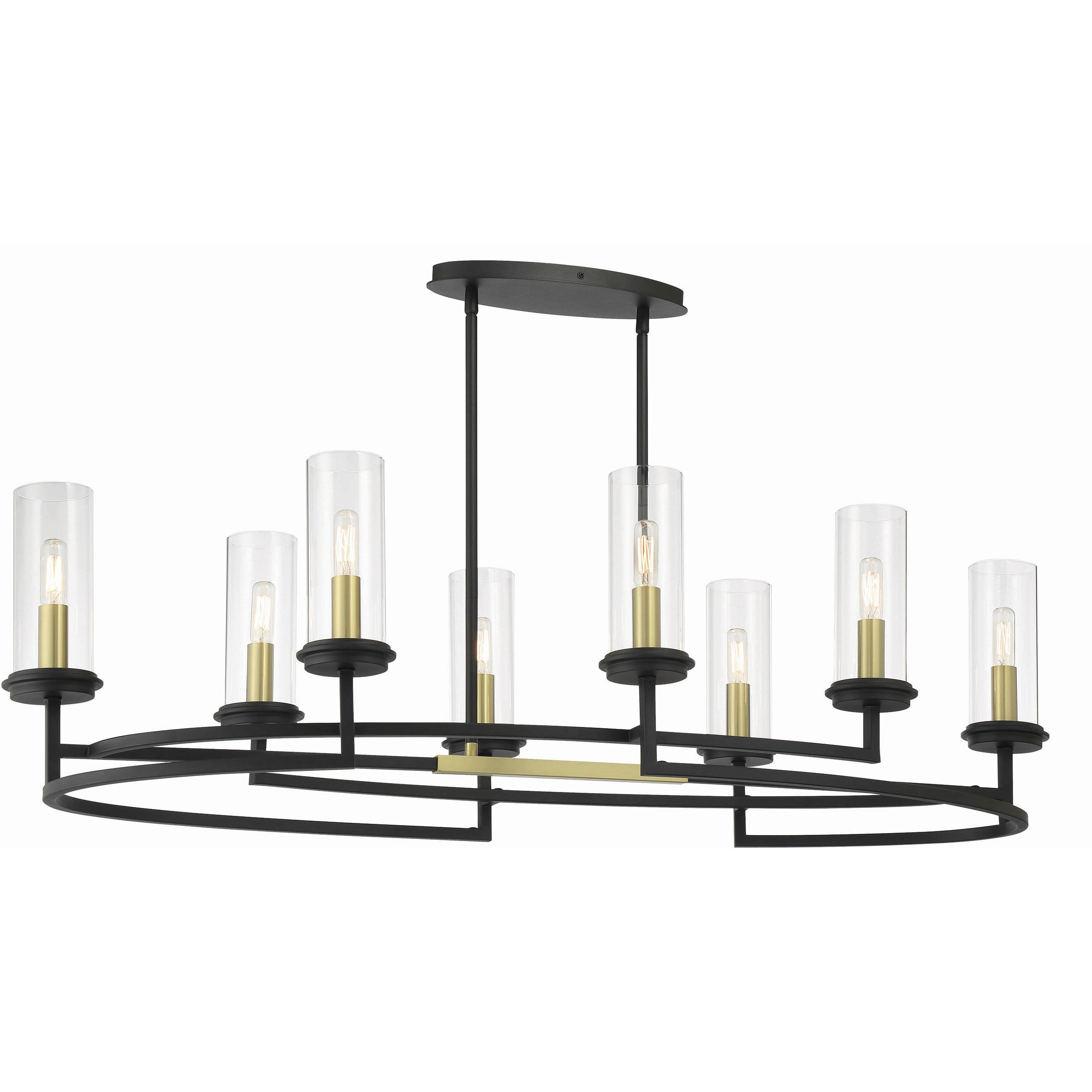 Hillstone 8 Light 45.25 inch Soft Brass And Sand Coal Island Light Ceiling Light